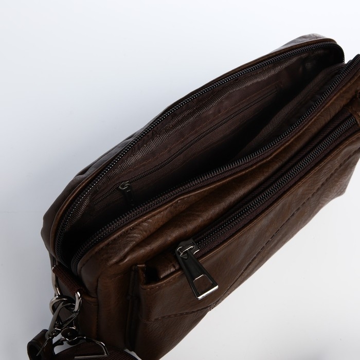Сумка мужская через плечо, искусственная кожа, цвет коричневый Сумка мужская через плечо, искусственная кожа, цвет коричневый