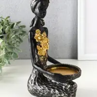 Подсвечник полистоун "Африканка в косынке с цветами" чёрный d=8 см 14х11,5х24,5 см Подсвечник полистоун "Африканка в косынке с цветами" чёрный d=8 см 14х11,5х24,5 см