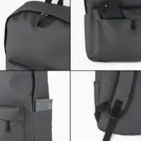 Рюкзак школьный, водонепроницаемый, однотонный, 1 отделение, 3 кармана, 31&times;11&times;40 см, серый