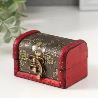Шкатулка для украшений &laquo;Сундучок. Незабудки&raquo;, дерево, 6&times;5.8&times;8.4 см
