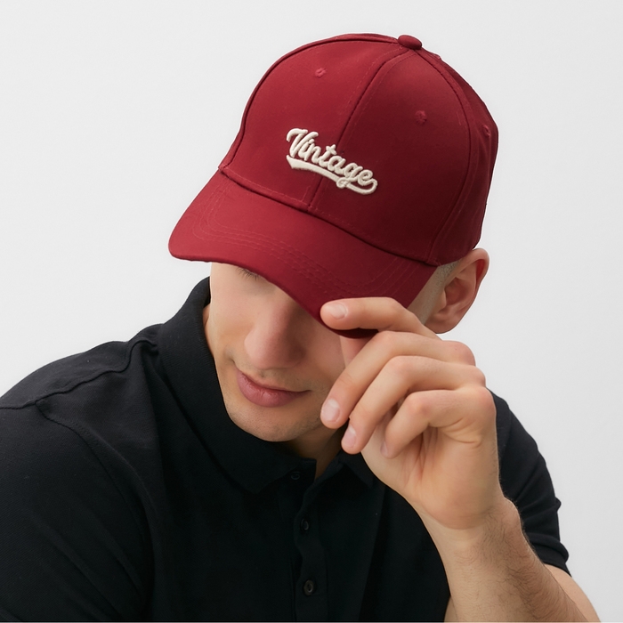 Кепка MINAKU "Vintage", цвет красный, размер 56-58