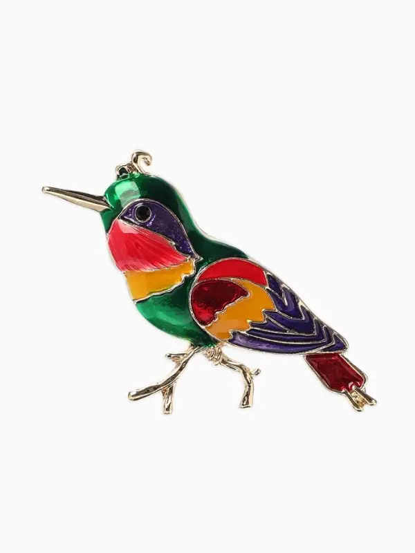 Брошь &laquo;Птица&raquo; синица, цветная в золоте