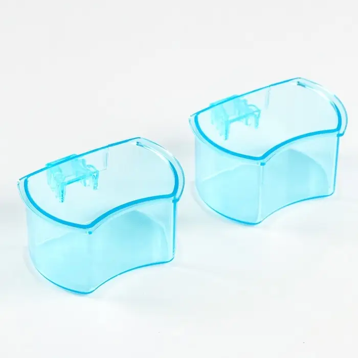 Миска для птиц с креплением к прутьям 5х3,5 см, синяя Миска для птиц с креплением к прутьям 5х3,5 см, синяя