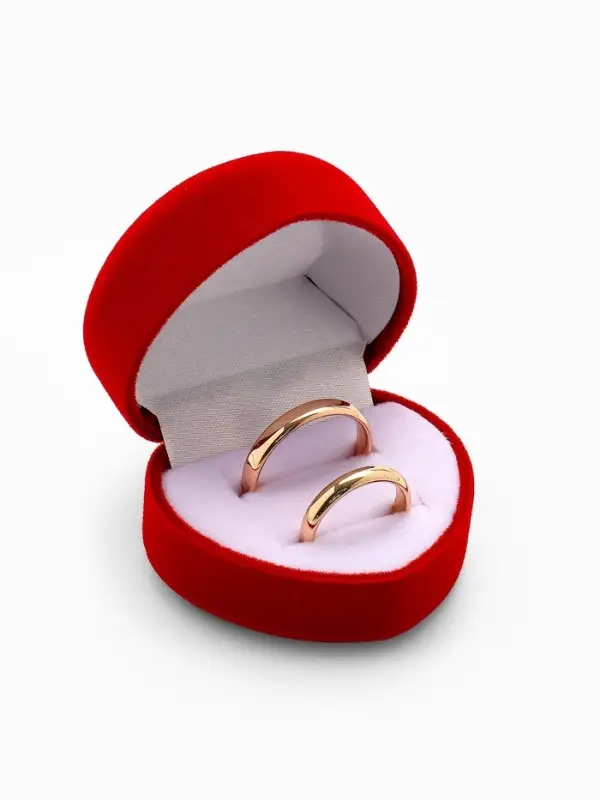 Футляр под 2 кольца &laquo;Сердце малое&raquo;, серёжки, бархатный, 5&times;4.4&times;3.7 см, бордовый