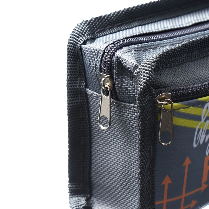 Пенал школьный на молнии Calligrata Пенал школьный на молнии Calligrata "Спорт", 2 отделения, серый