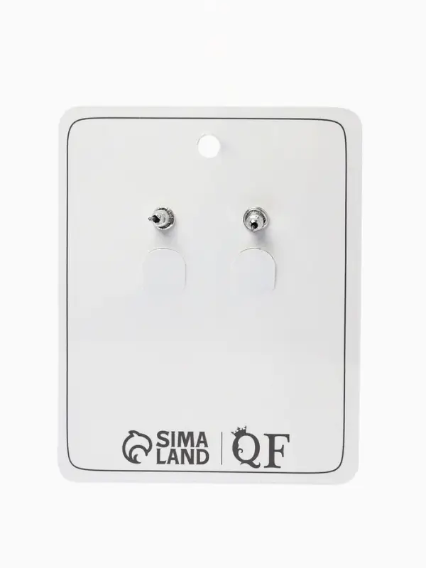 Серьги со стразами &laquo;QF. Капля блеск&raquo;, белые в серебре