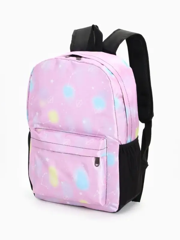 Рюкзак школьный &laquo;Сердечки&raquo;, для девочки, 30&times;13&times;42 см, сиреневый