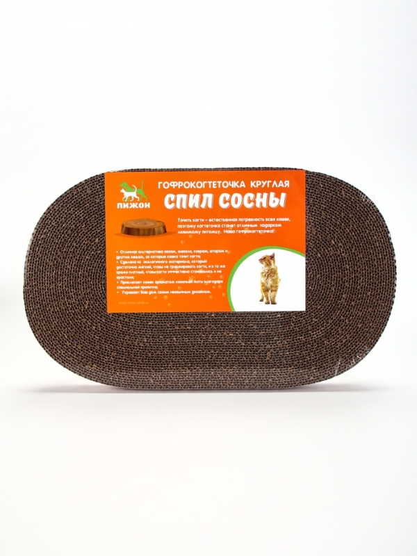 Гофрокогтеточка "Пижон" овальная "Спил сосны", с пропиткой, 40 х 23,5 х 2,5 см