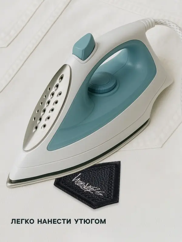 Термоаппликация из кожзама «Кристалл», 5.3×5.5 см, чёрная Термоаппликация из кожзама «Кристалл», 5.3×5.5 см, чёрная