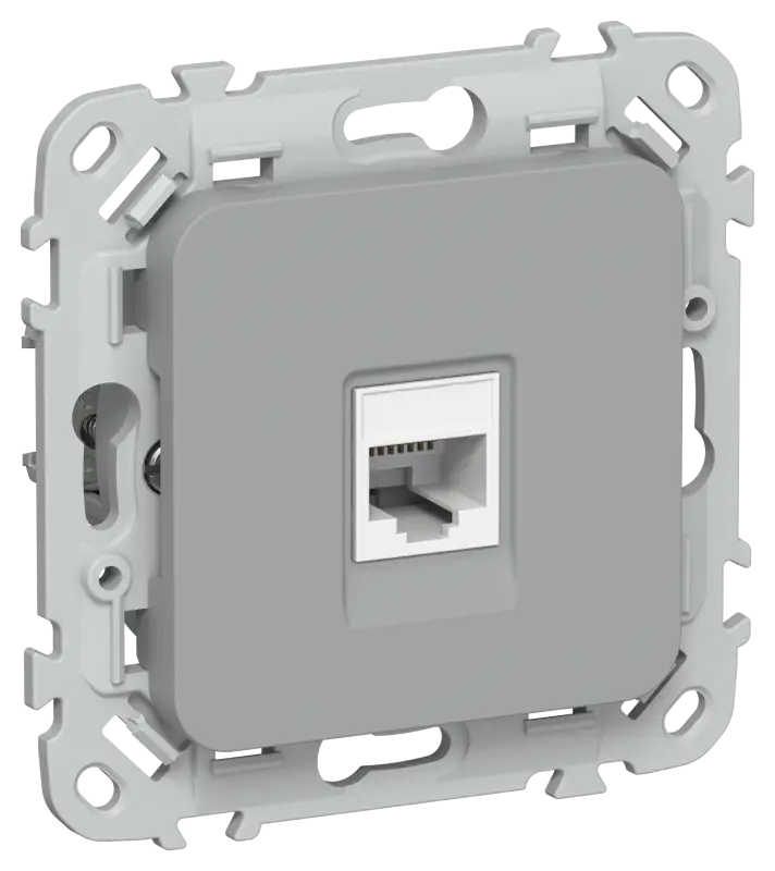 FLITE Розетка компьютерная RJ45 категория 5Е UTP РК5е-1-0-ФлС серый IEK