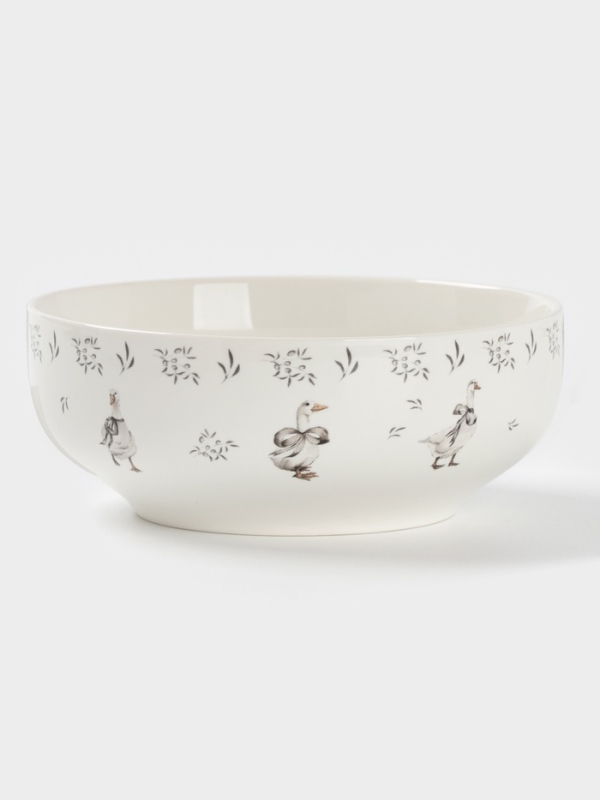 Салатник Доляна  Салатник Доляна "Гуси" цвет белый   15,5х6 см