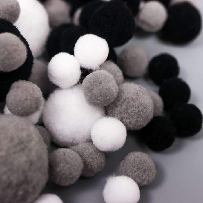 Декор для творчества "Помпончики. Классика" d=1-3 см набор 135 шт