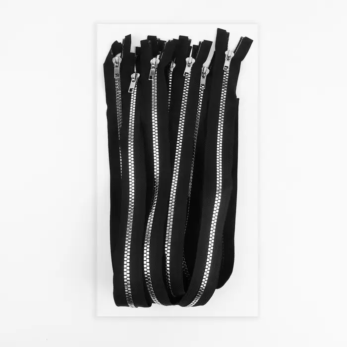 Молния «Трактор», №5, разъёмная, декоративное звено «Квадрат», замок автомат, 50 см, чёрная