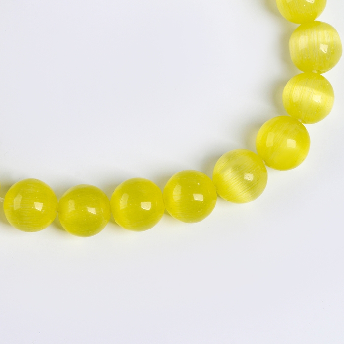 Бусины из натурального камня «Кошачий глаз» набор 50 шт., размер 1 шт. — 8 мм, жёлтый Бусины из натурального камня «Кошачий глаз» набор 50 шт., размер 1 шт. — 8 мм, жёлтый