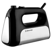 Миксер  BRAYER 1303BR-BK, ручной, 500 Вт, 5 скоростей, 2 пары насадок, турборежим