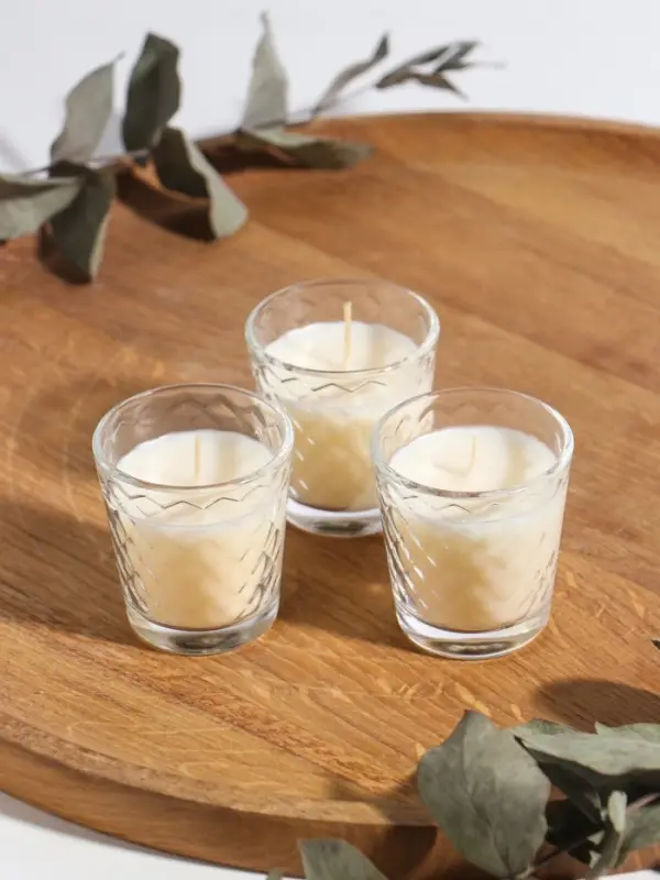 Ароматическая свеча в стакане, набор 3 шт., по 50 мл, 10 ч, 32 г, ваниль