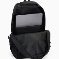 Рюкзак школьный на молнии, с карманами, однотонный, размер 31&times;14&times;47 см, чёрный/зелёный