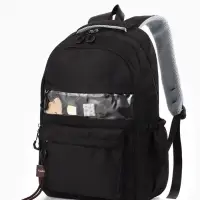 Рюкзак школьный, однотонный, 2 отделения, 4 кармана, 31&times;13.5&times;45 см, чёрный