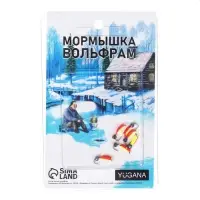 Мормышка Столбик красный, лайм брюшко, чёрные полоски + шар гранен хамелеон, вес 0.4 г