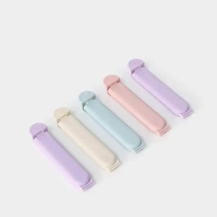 Зажимы для пакетов Доляна &laquo;Базис&raquo;, 5 шт., 7 см, пластик, МИКС