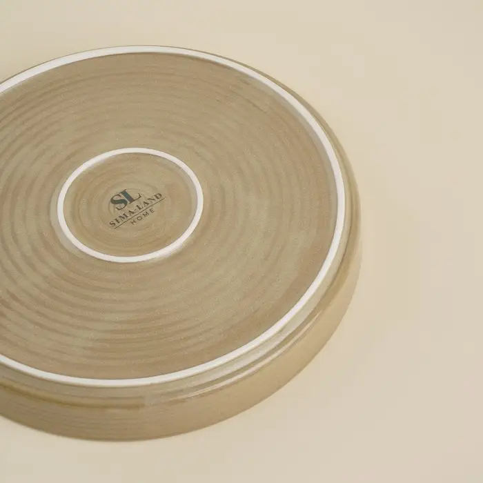 Тарелка обеденная фарфоровая SL Home &laquo;Песчаный бриз&raquo;, d=21 см, бежевая
