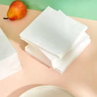 Салфетки бумажные Luscan 2сл 33х33см белые 200шт/уп