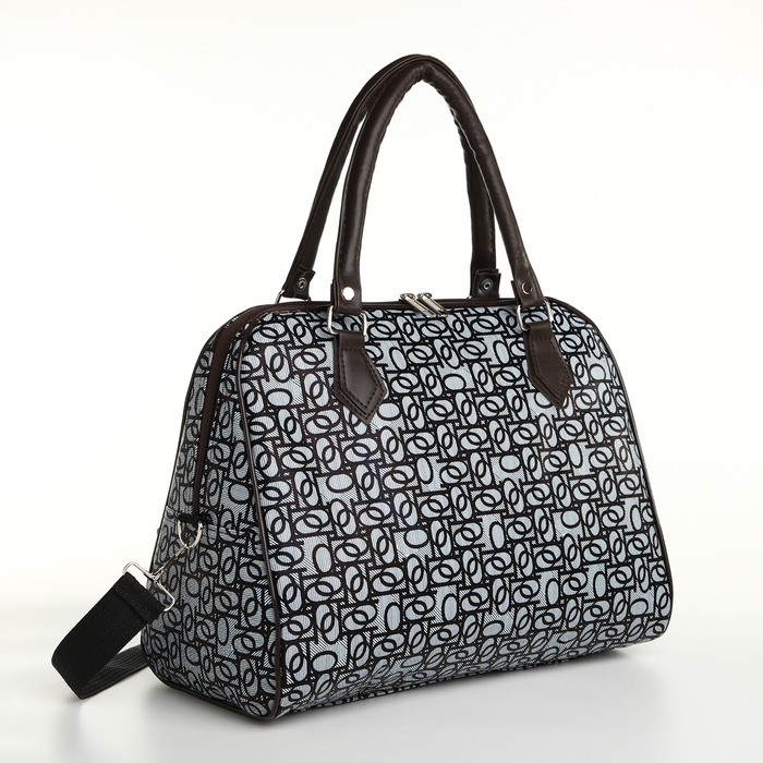 Сумка дорожная на молнии, цвет чёрный/белый Сумка дорожная на молнии, цвет чёрный/белый