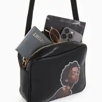 Сумка женская на молнии TEXTURA 22&times;8&times;17 см, чёрная