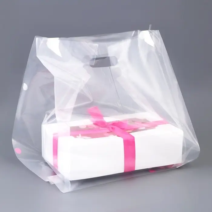 Пакет квадратный полиэтиленовый с вырубной ручкой, упаковка, прозрачный, 30х43+28см ± 5% 60 мкм