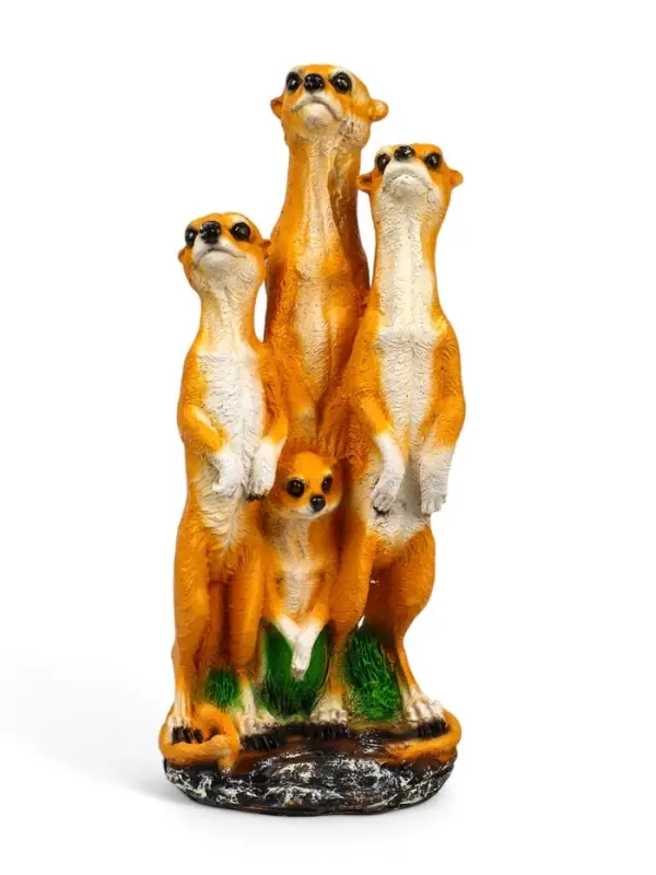 Садовая фигура из полистоуна &laquo;Сурикаты четвёрка&raquo;, 46&times;17&times;20 см