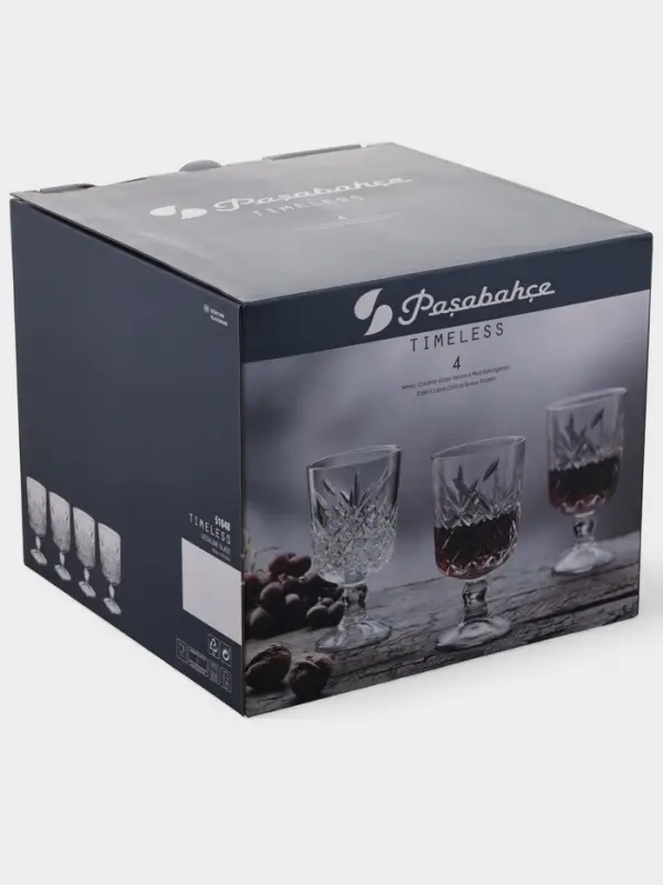 Бокалы для вина Paşabah&ccedil;e Timeless, 320 мл, набор 4 шт., стекло, прозрачные