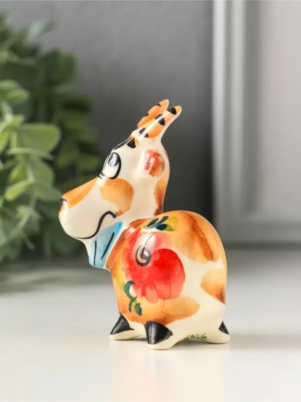 Фигурка фарфор &laquo;Козлик Паша&raquo;, 8.5 см, гжель, цветная, МИКС