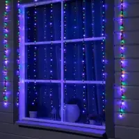 Гирлянда &laquo;Водопад&raquo; 2&times;1.5 м, IP44, тёмная нить, 400 LED, свечение мульти, 8 режимов, 220 В