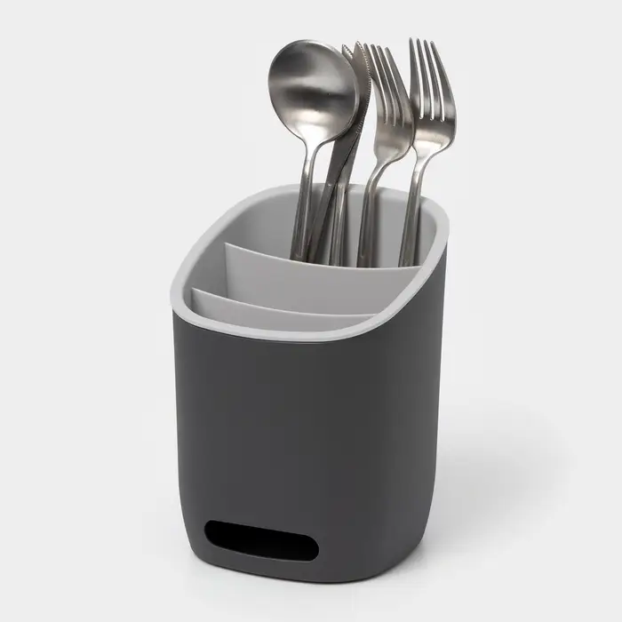 Подставка для столовых приборов IDEA &laquo;ИЗЛИ&raquo;, 25&times;14.5&times;19 см, пластик, графитовая