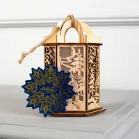 Ёлочная игрушка &laquo;Фонарь с домиком&raquo;, 13&times;9&times;9 см, от батареек, свечение тёплое белое