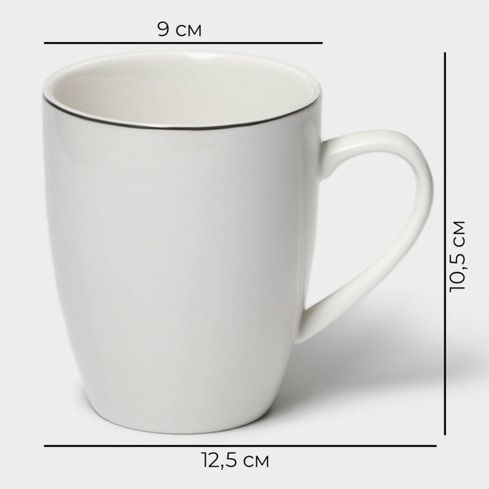 Кружка фарфоровая Magistro La Perle, 350 мл, цвет белый