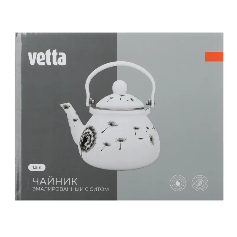 Чайник эмалированный VETTA Одуванчик, с ситом, 1,5л, индукция