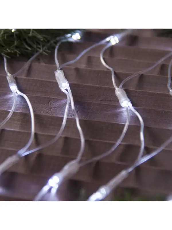 Гирлянда &laquo;Сеть&raquo; 2&times;1.5 м, IP44, УМС, прозрачная нить, 192 LED, свечение белое, 220 В