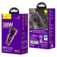 Переходник Z52 АЗУ на USB QC3.0 + Type-C PD20W HOCO фиолетовый