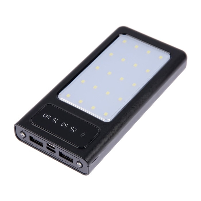 Внешний аккумулятор 485, 10000 мАч, кабели Type-C/Lightning/MicroUSB, фонарь, чёрный Внешний аккумулятор 485, 10000 мАч, кабели Type-C/Lightning/MicroUSB, фонарь, чёрный