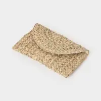 Сумка клатч плетёная из сиграсса, 26&times;16&times;3 см, бежевая