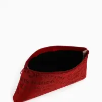 Набор простых косметичек 2 в 1 на молниях, с надписями, красный