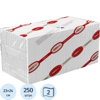 Салфетки бумажные 2 сл. 24х24 белые 250 шт./уп_Л