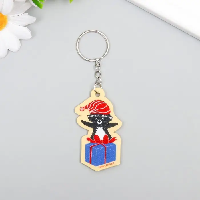 Брелок EVA Брелок EVA "Енотик в колпаке, с подарком" 3,5х6,3 см