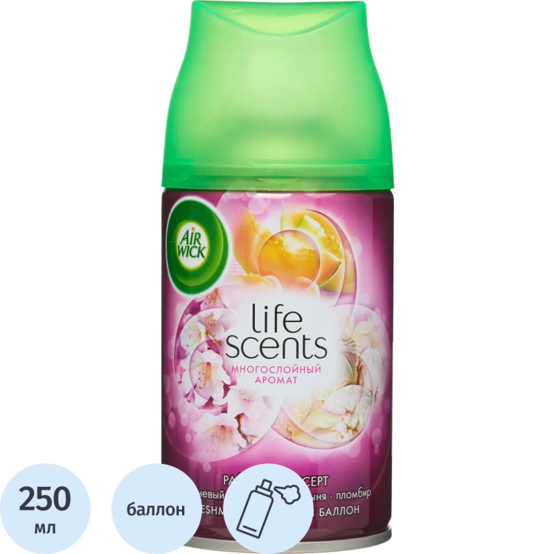 Баллон сменный для автоосвежителя Air Wick LS Райский десерт, 250мл