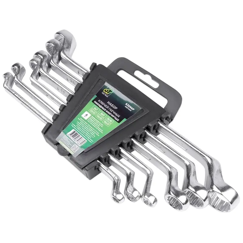 Набор ключей гаечных накидных изогнутых на держателе (6-17 мм) (6 предметов) JT KJ2N6P