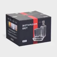 Набор для ванной &laquo;Эко&raquo;, 3 предмета, дозатор, стакан, мыльница