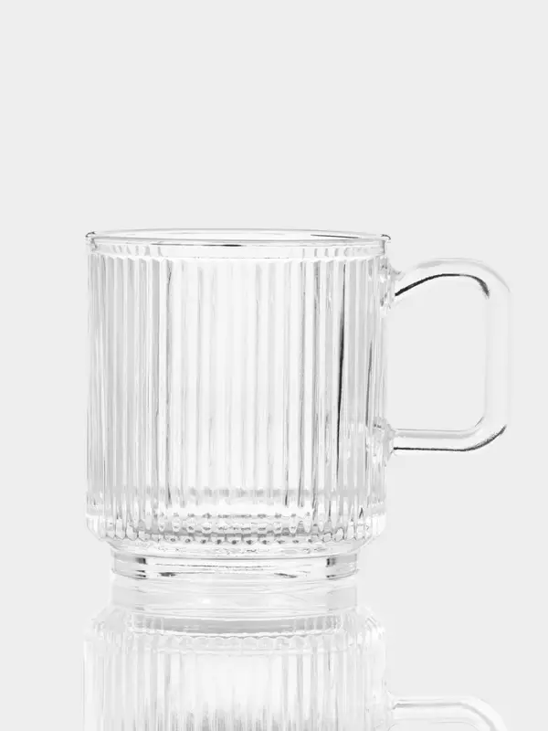 Кружка &laquo;Грани&raquo;, 350 мл, 8.5&times;9.5 см, боросиликатное стекло, прозрачная