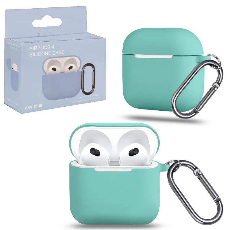 Чехол APods 4 с карабином №16 sky blue