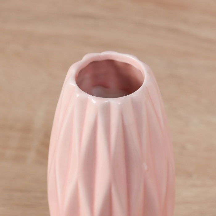 Ваза керамика настольная Ваза керамика настольная "Теган" бочка, 12,5х5 см, розовый
